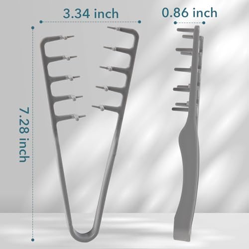 Texture Comb,Volumizing Fluffy Texture Styling Comb,Men’s Voluminous Wide-Toothed Hair Comb,Wide-Tooth Texturizing Styling Tool for Volume & Fringe Parting,Textured Grip Tool for Men (Grey+Black) - Image 2