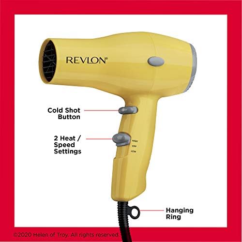 REVLON Compact Ionic Travel Hair Dryer, 1875 Watt, Yellow - Image 4
