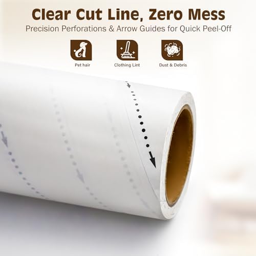BEAH Large Lint Roller for Pet Hair Extra Sticky,9.45''Pet Hair Removal Tool Roller for Pet Dog Cat Hair (5 Long Rolls) - Image 3