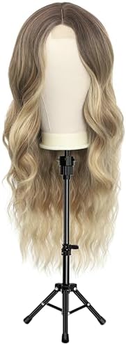 FUTAI 22 inches Canvas Mannequin Head with Tripod Stand Wig Cap T Pins Rat Tail Comb and Hairpins for Wig Making Practice Styling Training Display - Image 6