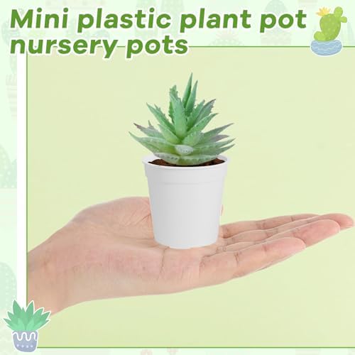Yaomiao 200 Pcs 2 Inch White Mini Nursery Pots with Drainage Holes - Image 4