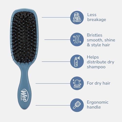 Wet Brush Shine Enhancer Hair Brush, Elemental Blue, Ultra-Soft IntelliFlex Bristles, Natural Boar Bristles for All Hair Types, For Women and Men, Wet and Dry, All Ages - Image 4