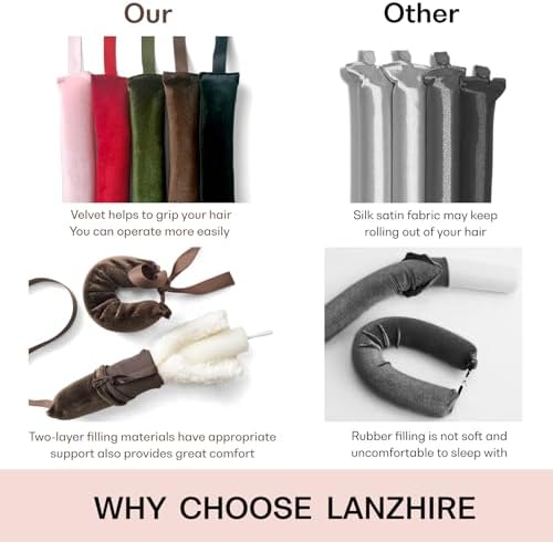 Lanzhire Jumbo Heatless Hair Rollers for Overnight Curls, Blowout Flexi Rod with Ribbon, No Heat Curlers to Sleep In, Soft Overnight Heatless Rods for All Hair Types - Image 6