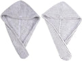 Women Hair Drying Towels 2 Pack Coral Fleece Wrap Cap for Long Hair by Mobestech