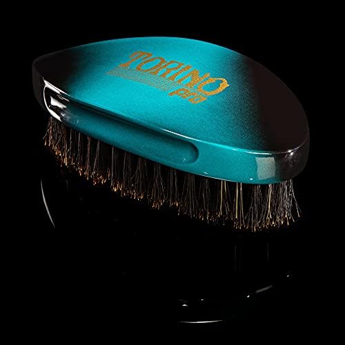 Torino Pro Curve #156 - Medium 100% Boar Bristle Curved Palm Brush for Laying 360 Waves - Use With Wave Cap or Durag - Luxury Brush for Men - Image 5