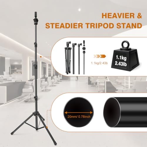 Mannequin Head Detachable Tripod Wig Stand for Cosmetology Hairdress Train - Image 3