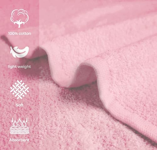 Avalon Towels Salon Towel - Pink Hand Towels Bulk Pack of 24 - 100% Cotton Absorbent Spa, Facial & Gym Towel for Working Out - 16x27 Inches (Not Bleach Proof) - Image 2