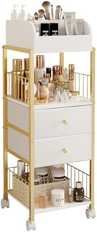 Makeup Organizer Storage Cart with Drawers Large Skincare organizers by ZQUYAJ