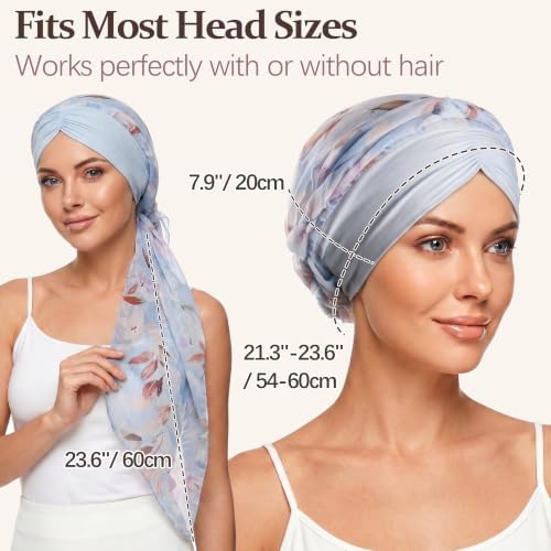 Ababalaya Satin Lined Head Wrap Chemo Headwear for Women - Image 3