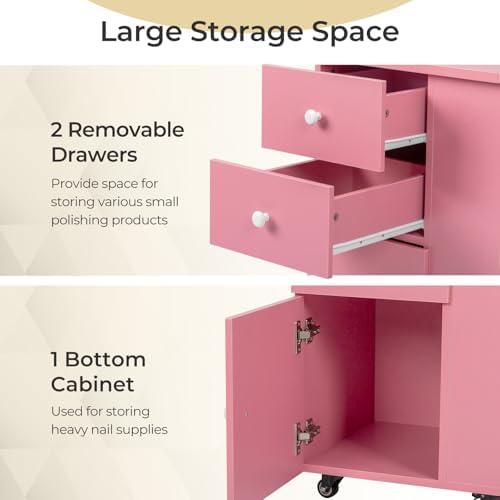 Winado Foldable Manicure Table, Nail Desk for Nail Tech with Dust Collector - Image 5