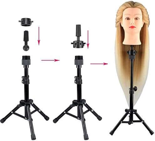 AliLeader 25 Inch Wig Head Stand Adjustable Mannequin Head Stand Wig Stand Tripod with Head Adjustable Wig Tripod Stand for Training Heads and Canvas Block Head - Image 4