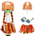 4PCS Thanksgiving Goose Outfits Turkey Goose Costume Set for Goose Statue by ZYIDBNG