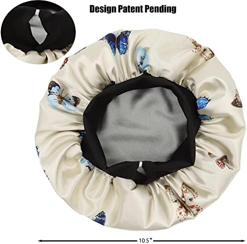Kids Satin Bonnet Double Layer Wide Elastic Band Sleep Cap - Image 2