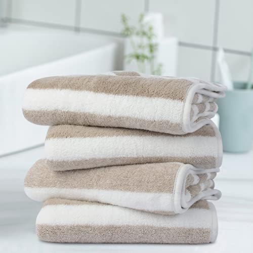 KinHwa Microfiber Hand Towels for Bathroom Soft and Absorbent Face Towels Brown Bathroom Hand Towels for SPA Hair Bath 30inchx16inch 4 Pack - Image 6