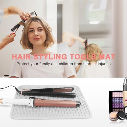 AMIJEAL Oversize Silicone Heat Resistant Mat for Hair Tools(14.2" x 11") - Image 2