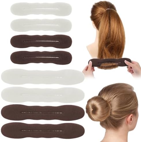 8 Pcs Hair Bun Maker Sponge Hair Buns Shaper Magic Snap Roll Sponge Curler Clips Foam Sponges Buns Hairs Styling Accessories Easy Bun Twister for Ballet French Twist Curly by Unknown