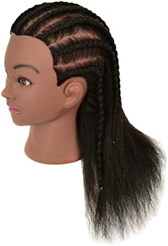 Real 100% Human Hair Mannequin Head with Stand for Hairdresser Practice Braiding Styling Cosmetology Manikin Doll Training Head - Image 3