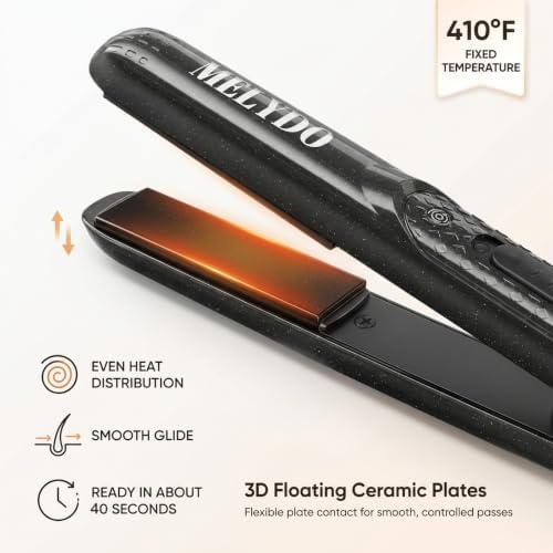 Mini Flat Iron, Ceramic Tourmaline Small Hair Straightener for Short Hair/Bangs, Dual Voltage Travel Hair Straightener, Portable Mini Straightener with Storage Pouch(Black) - Image 3