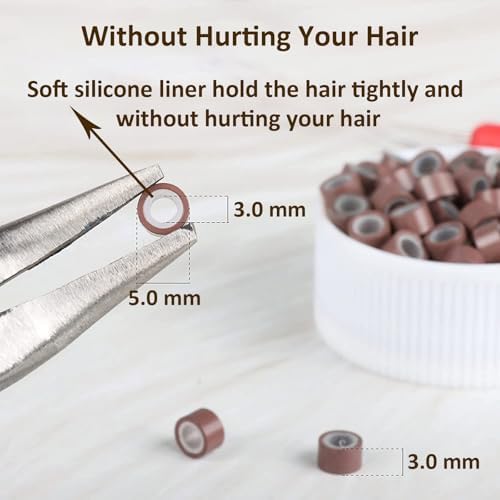 VCAY Hair Extension Tools Kit,200 Beads,Plier,Threader,Hook,Needles,Thread - Image 3