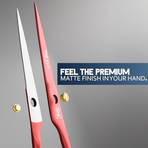 The Cut Factory- 6.5” Professional Hair Scissors - High Carbon 420 Stainless Steel Hair Cutting Scissors, Ultra-Sharp Barber Shears for Salon & Home (RED) - Image 2
