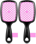 Vented Detangling Hair Brush - 2 Pack Detangler Hairbrush with Soft Bristles for Effortless Tangle Free - Ideal for Wet Dry or Damaged Hair for Women Men Kids by Aussumy