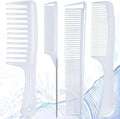 SALONSILK Combs for Women and Men, 4PCS Translucent Professional Comb Set, Wide Tooth Rat Tail Fine Tooth Set for All Hair Types by SalonSilk