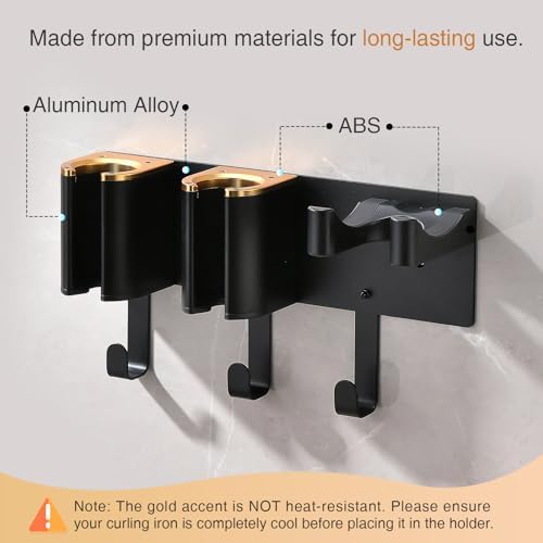 Wall Mount Hair Tool Organizer, Hair Dryer and Curling Iron Holder - Image 6