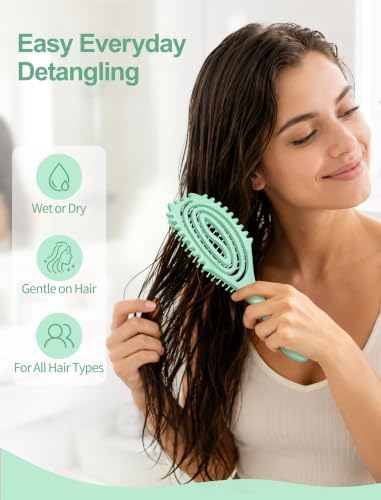 HIPPIH 2 Pack Hair Brush - Wet Dry Detangler Brush, Hair Brushes for Women - Image 6