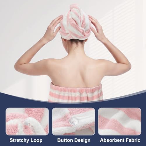 Oversized Bath Towel Wrap for Women with Plus Size Hair Dry Towel Set - Image 3
