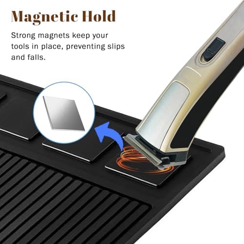Adevar Magnetic Barber Mat for Clippers,Barber Station Organizer Mat for Beauty Tools,Professional Non-Slip Matt - Image 3