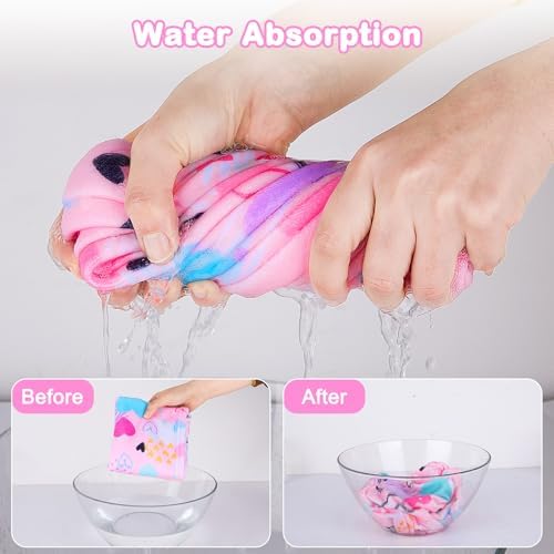 FIOBEE Microfiber Hair Towel Wrap for Kid Girls Rapid Drying Hair Turbans - Image 3