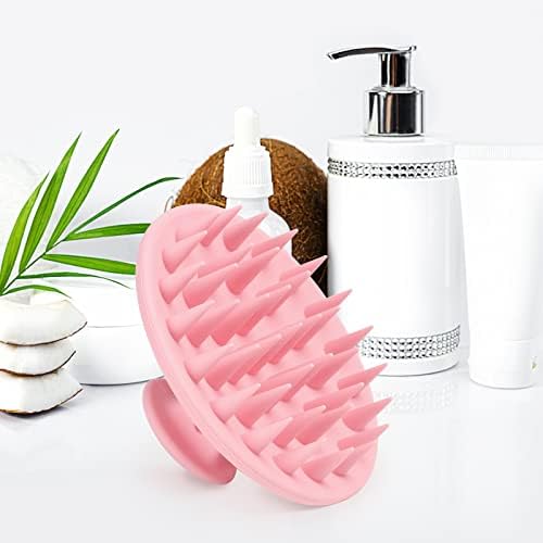 Meartchy Silicone Scalp Massager Shampoo Brush, Scalp Brush for Hair Growth & Dandruff Removal, Hair Scrubber Scalp Stimulator Exfoliator Brush with Soft Bristles for Wet Dry Scalp Care (Pink) - Image 5