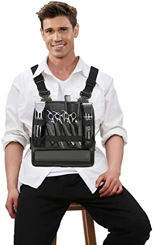 Muserise Leather Fashionable & Functional Chest Rig Bag for Barbers, Stylish Haircut Tools Storage Chest Bag for Barber - Image 2