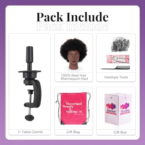 Afro Mannequin Head with 100% Real Human Hair for Curly Hair Styling - Image 5