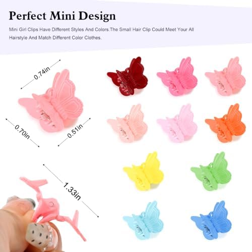 Mini Butterfly Hair Clips, Y2K 90s 50pcs Hair Accessories (Matte Color) - Image 3
