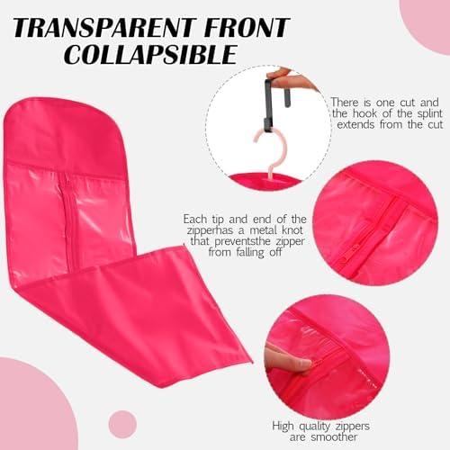 10 Pcs Wig Hangers Rack for Multiple Wigs, Dust-proof Storage Bag, Hot Pink - Image 5