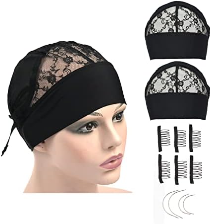 2 Pcs Headband Wig Caps Adjustable Lace Wig Grip Cap Ice Silk Material for Making Headband Wigs (Lace Wig Caps) by YTBYT