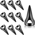 Hicarer 10 Pcs Stitch Braids Tool Metal Finger Rings Hair, Black by Hicarer