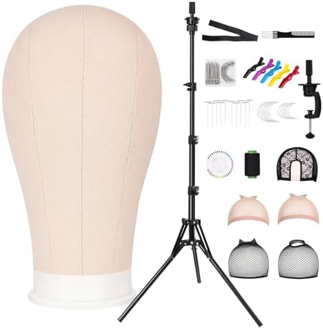 63In Wig Stand Tripod with 22In Head, Mannequin Head for Wig Making Display by PetBaby