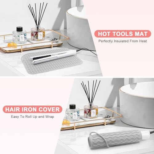 Suafrnut Plus Size Silicone Heat Resistant Mat for Hair Tools(12" x 9") - Image 5