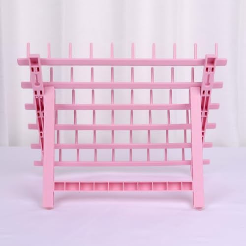 Braid Rack 60 Spools for Hair Standing Braid Hair Extension Rack Stand, Hair Separator Stand Hair Extension Holder for Stylists (Light pink) - Image 6