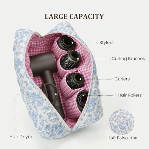 HiTotes Hair Tools Travel Bag Compatible with Dyson Airwrap Cute Floral Travel Case for Shark Flexstyle Hair Tools Organizer - Image 2