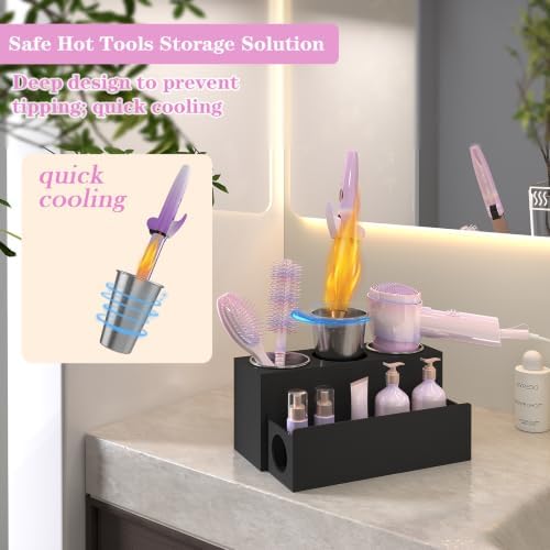 Matte Black Countertop Hair Tool Organizer - Image 5