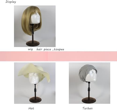 2 PACKS Adjustable wig or hat styrofoam mannequin head holder stand (13”to 17”) - Image 5