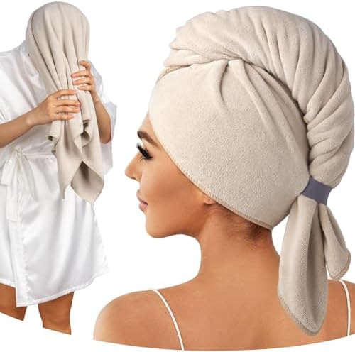 Umisleep Microfiber Hair Towel, 41" x 22" Super Absorbent, Soft Anti-Frizz by Umisleep