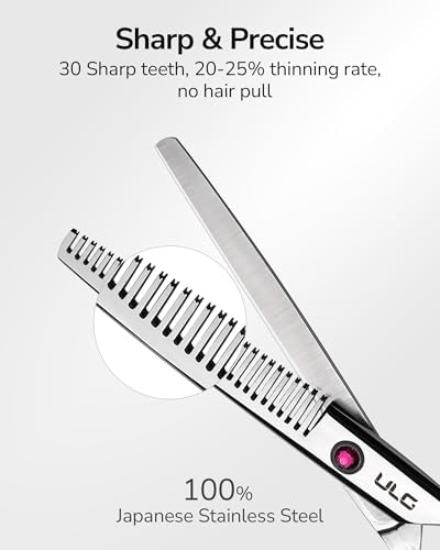ULG Hair Thinning Scissors Professional Barber’s Texturizing Teeth Shears for Hairdressing, Salon and Home Use Thinning Shears for Hair Cutting, Made of Japanese Stainless Steel, 6.5 inch - Image 2