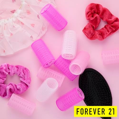 Pink Self Grip Hair Rollers - 10pc Gentle Grip Hair Roller Set for Women - Image 3