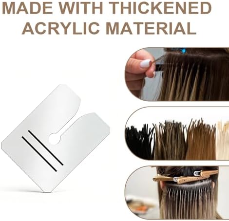 Keratin Extension Tool 10Pcs/Box Acrylic Hair Extension Heat Fusion Protector Shield Guards K Tip Single Hole Transparent Protective Plates with Storage Case Pre-Bonded Extensions - Image 6
