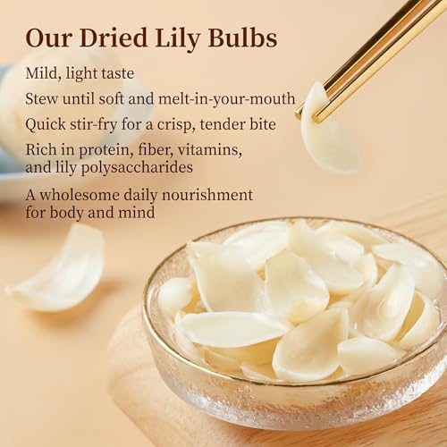 CHADUO Dried Lily Bulbs No Additives & Sulfur Free Natural Herbal Tea 7.05oz/200g Edible Dried Lilies Flowers Bulbs Bai He Dried Lily Bulb for Tea,Cooking,Porridge 百合干 龙牙百合 银耳莲子羹原料 - Image 2