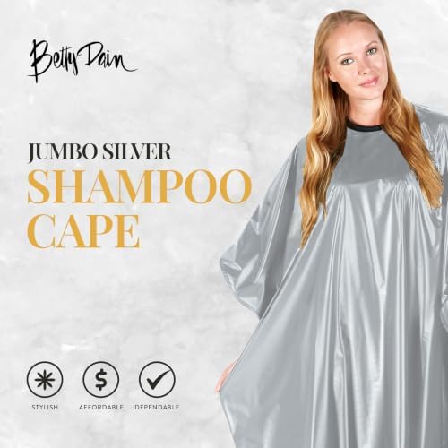 Betty Dain Jumbo Shampoo Cape, 45" W x 54" L, Waterproof & Stain-resistant Vinyl, Touch-and-close Fastener, Machine Washable - Image 2